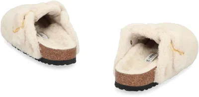 Birkenstock Mule Boston Big Buckle Shirring In White