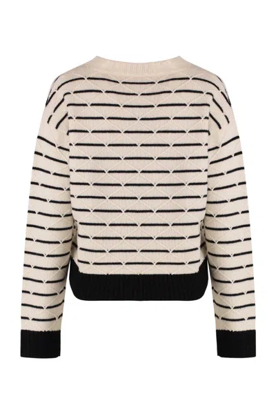 Max Mara Studio Gettone Wool And Cashmere Sweater In Multi