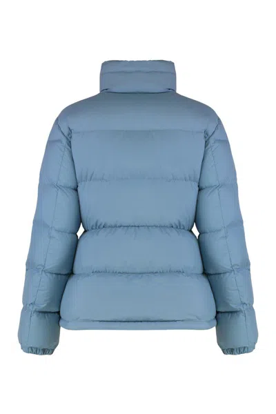 Moncler Short Down Jacket Dourbe In Blue