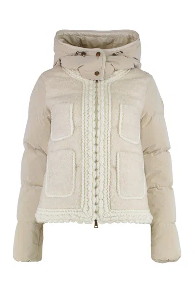 Moncler Short Jacket Ripaille In Neutral