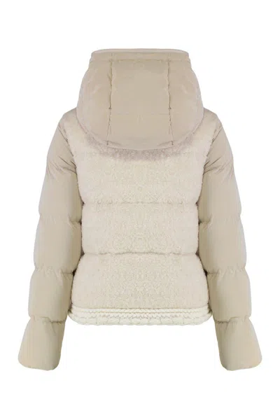 Moncler Short Jacket Ripaille In Neutral