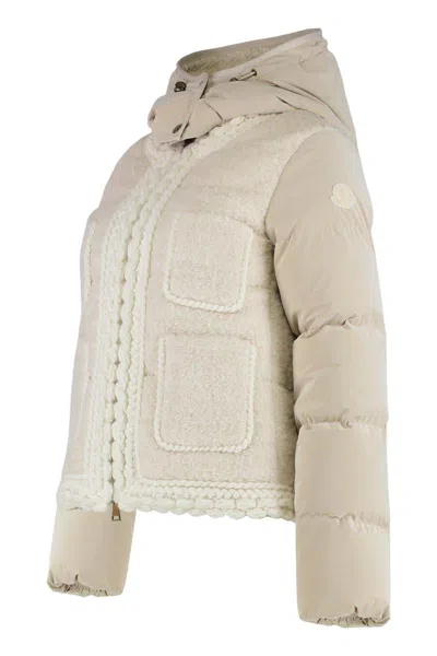 Moncler Short Jacket Ripaille In Neutral