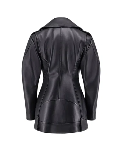 Givenchy Waisted Leather Jacket In Black