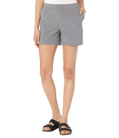 Mountain Khakis Shorts Women Gunmetal 4-way Stretch Classic Fit Chino Jdm1247 In Gray