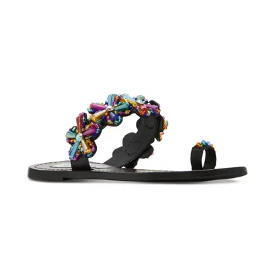 Steve Madden Emmey Emme04s1 Sandal Woblack Flower Embellished Zogg1374 In Black