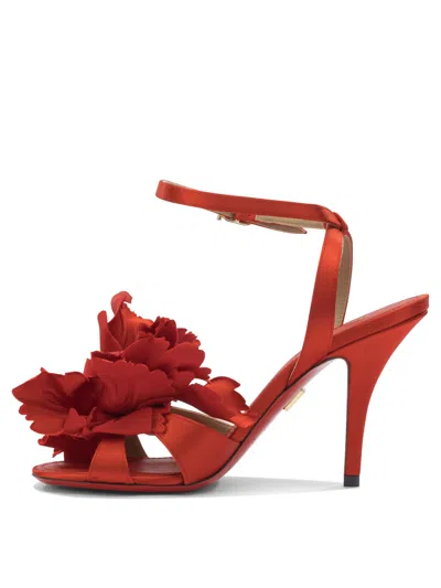Ferragamo 90mm Flower-embellished High-heel Sandals In Red