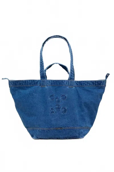Closed Women's Denim Tote Bag In Mid Blue In Blue