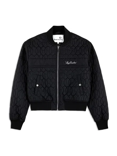 Sergio Tacchini Cipolla Quilted Bomber Jacket In Black