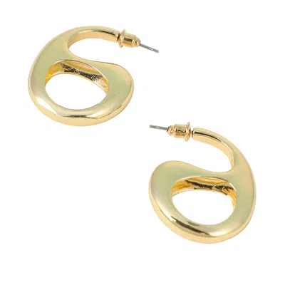 Sohi Women's The Mid-gloss Bolt Hoop Earrings - California Gold In Gold