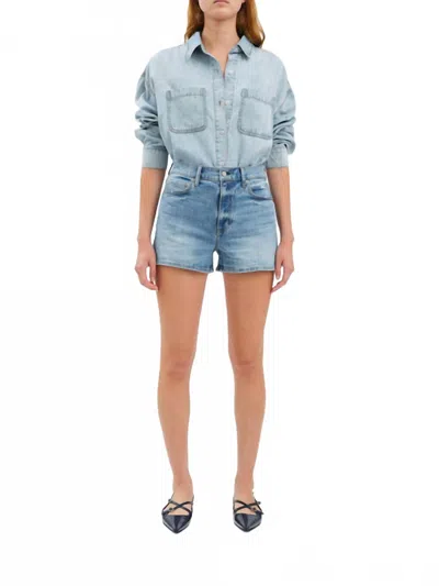 Daze Troublemaker High Rise Shorts In Marina Vintage In Multi