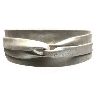 Ada Collection Women's Wrap Belt In Silver Shimmer In Silver