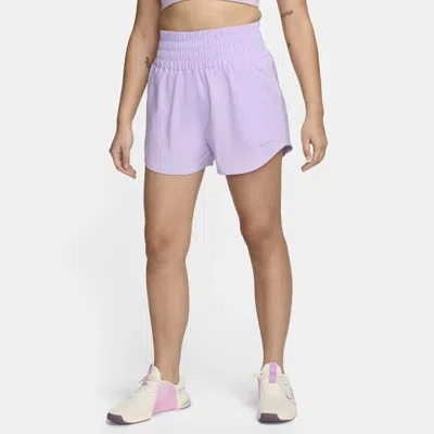 Nike One Shorts Womens Lilac Bloom Dri-fit Brief-lined Ultra High-waist Srt152 In Purple