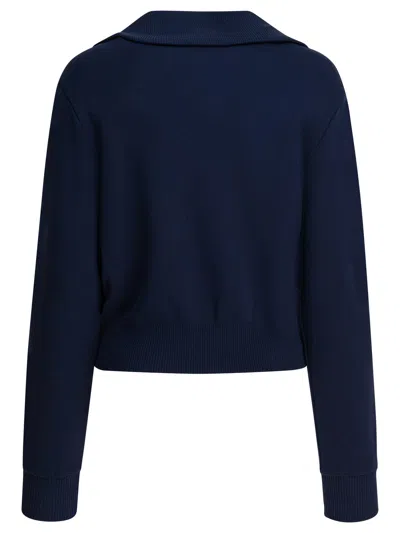 Autry Zippered Sweatshirt Featuring Front Pockets In Blue