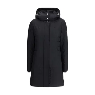 Moose Knuckles Black Recycled Polyester Parka In Black
