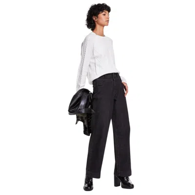 Liverpool Los Angeles Stride Jeans Women's Rockville Denim Wide Leg Red422 In Black