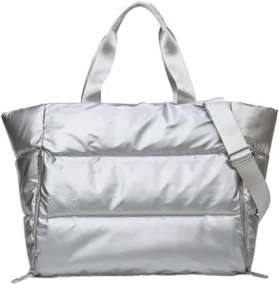 Zenana Women's Cece Quilted Tote Bag In Silver In Silver