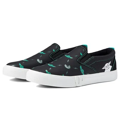 Ground Up Grogu Sneakers Black All Over Print Slip On Casual Shoes Gal81 In Black