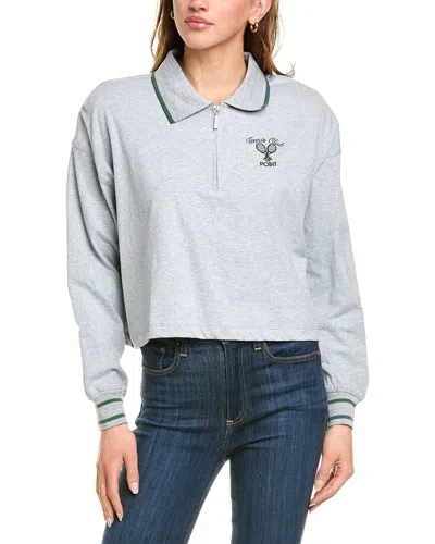 Point Zip Polo Shirt In Blue