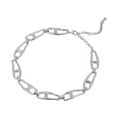 Sohi Women's The Pavement-link Chain Necklace - Chrome Silver In Silver