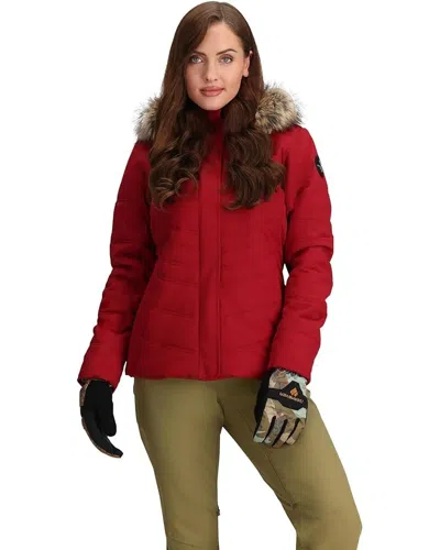 Obermeyer Tuscany Ii Snow Jacket Women's Maroon Full Zip Long Sleeve Ddr551 In Red
