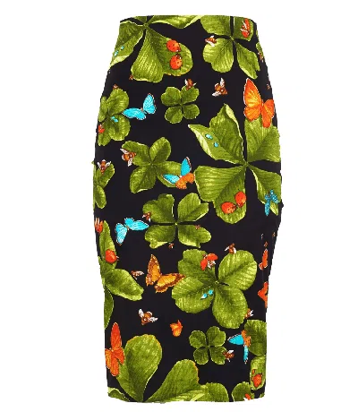 Samantha Sung Clover Bufferfly Chloe Skirt In Green