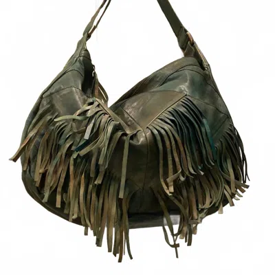 Cut N' Paste Bags Women's Dara Fringe X-body Tote Bag In Green In Green