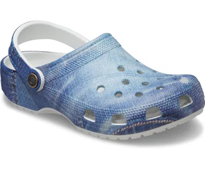 Crocs Classic Denim 210402 Unisex Moonlight Round Toe Slip On Clog Acad119 In Blue