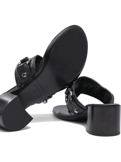 Balenciaga Thong Sandals Block Heel In Black