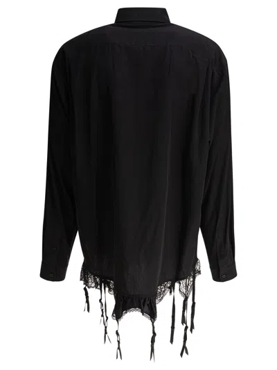Balenciaga Black Lingerie Shirt In Black