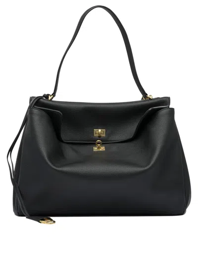 Balenciaga Rodeo Medium Smooth Leather Hand Bags In Black