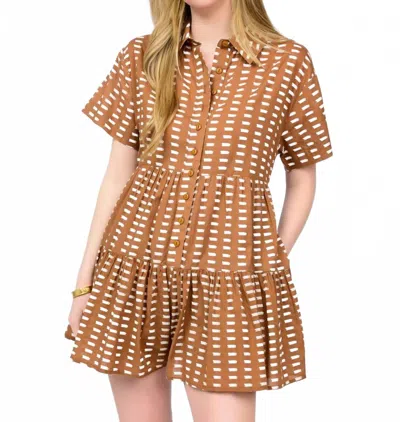 Uncle Frank Coffee Print Romper In Brown In Brown