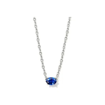 Kendra Scott Cailin Silver Pendant Necklace In Blue Crystal In Metallic