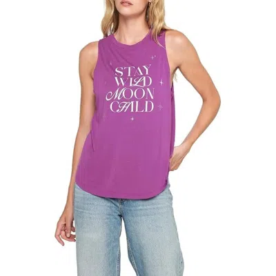 Spiritual Gangster Wild Moon Jade Muscle Tank Top Womens Purple Stretch Red161 In Purple