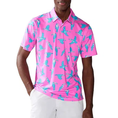 Chubbies The Toucan Do It Polo Mens Printed Golf Shirt Performance Nwo75 In Pink