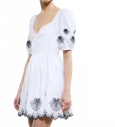 French Connection Cambria Cotton Dress In White In White