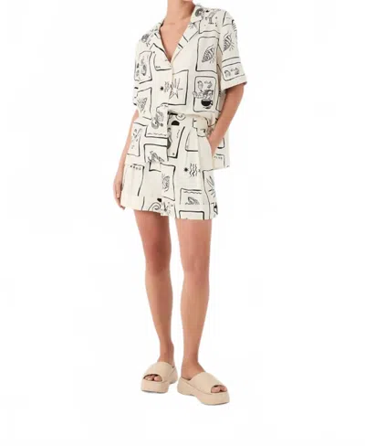 Dress To Iara Print Bermuda Shorts In Black/cream In Black