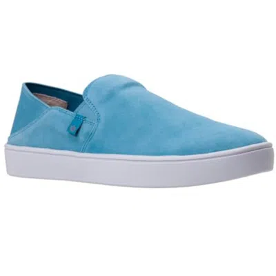 Spenco Saylor Woaqua Sea Leather Slip-on Comfort Casual Shoes Gal164 In Blue