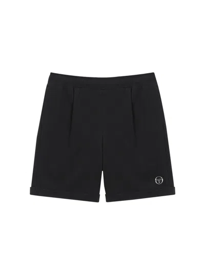 Sergio Tacchini Resort Waffle Pintuck Shorts In Black