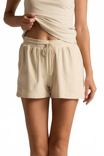 Faceplant Dreams Soft Collection Lounge Shorts In Oatmeal In White