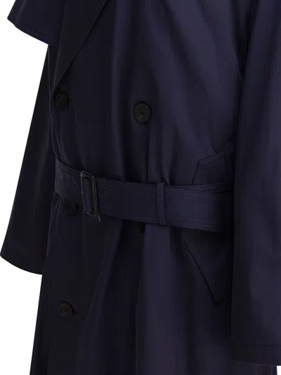 Balenciaga Cotton Trench Coat In Purple
