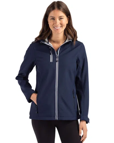Clique Telemark Eco Stretch Softshell Full Zip Womens Hooded Jacket In Blue