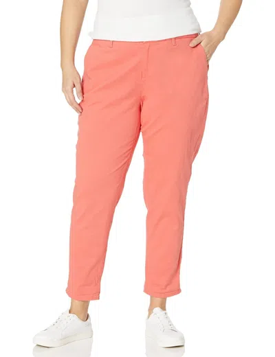 Tommy Hilfiger Hampton Chino Pants Women Coral High Rise Skinny Leg Fts1209 In Pink