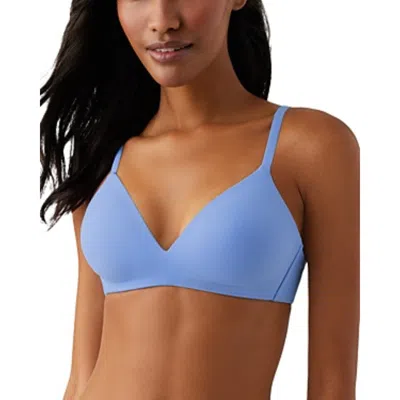 Wacoal How Perfect Wire Free T-shirt Bra Women Blue Hydrangea Stretch Buu922 In Blue