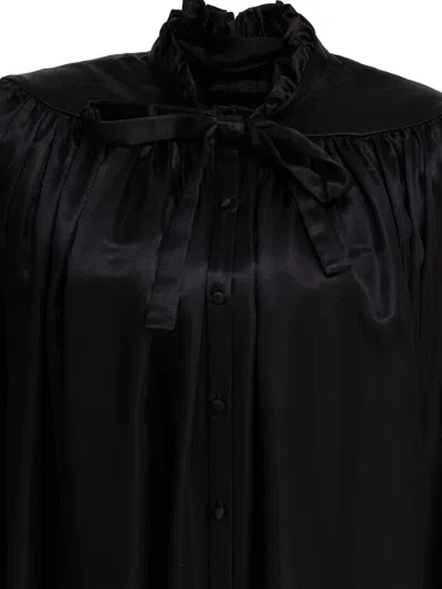 Balenciaga Lace Up Blouse In Black