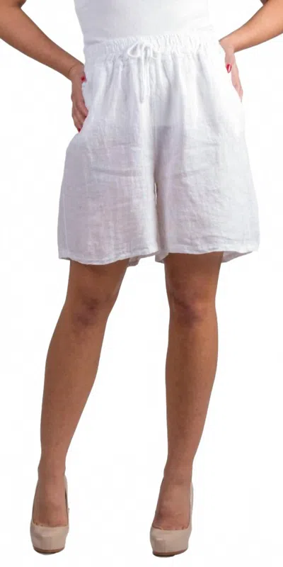 Gigi Moda Silvana Linen Shorts In White In White