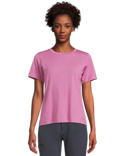 Arc'teryx Lana T-shirt Women's Purple Merino Wool Crew Neck Short Sleeve Red83 In Pink