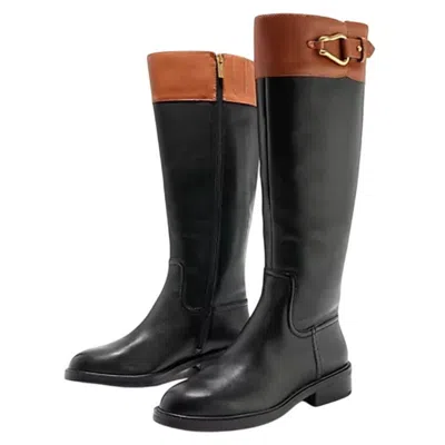 Vince Camuto Andalian Boots Wobrown Black Wide Calf Knee-high Zap203 In Brown
