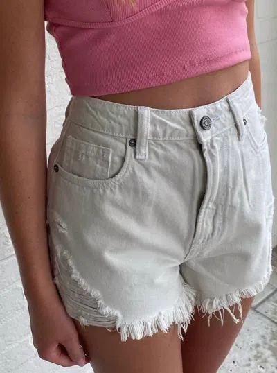 Hidden Finn High Rise Shorts In White In White