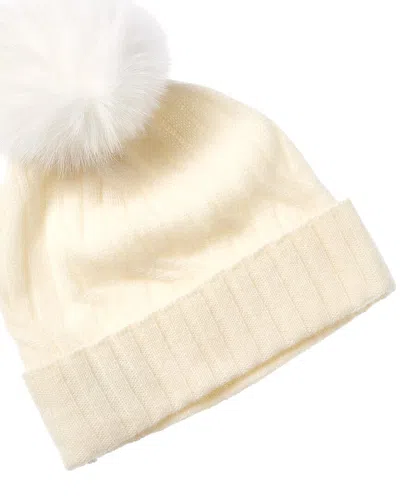 Hannah Rose Wide Cable Cashmere Hat In Neutral