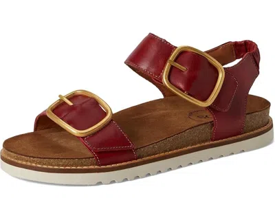 Taos Footwear On The Double Sandals Women's Red Leather Oversized Zogg1181 In Brown